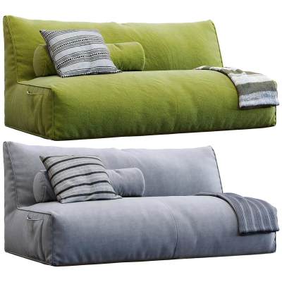 现代布艺双人休闲沙发